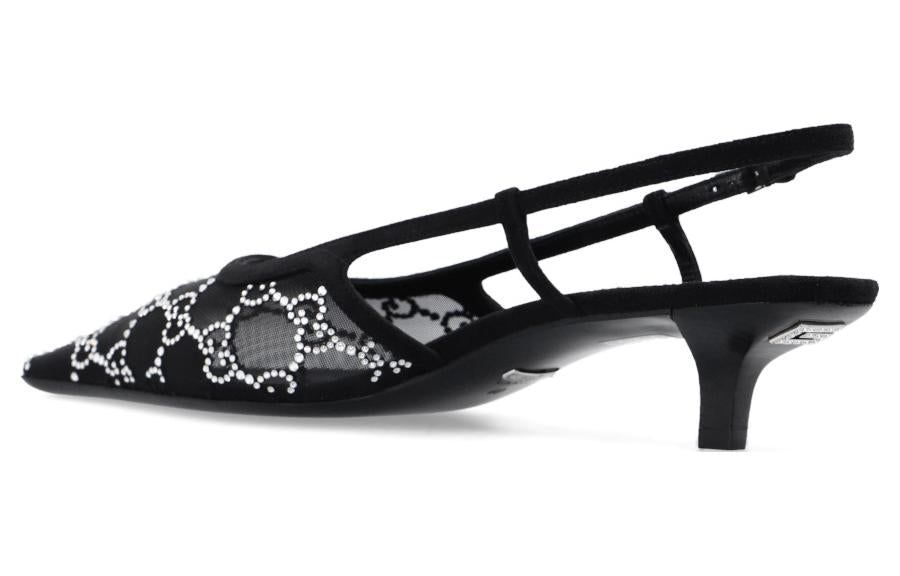 (WMNS) GUCCI GG slingback pump 'Black' 675829-F13A0-1000 sold by KicksCrew product image thumbnail 3