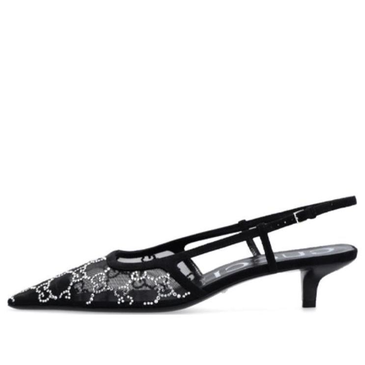 (WMNS) GUCCI GG slingback pump 'Black' 675829-F13A0-1000 sold by KicksCrew