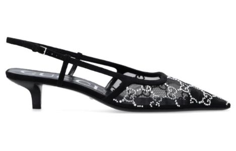 (WMNS) GUCCI GG slingback pump 'Black' 675829-F13A0-1000 sold by KicksCrew