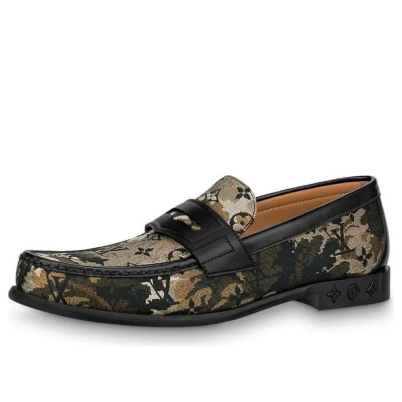 LOUIS VUITTON Loafers 'Brown Camouflage Monogram' 1A8J3I sold by KicksCrew