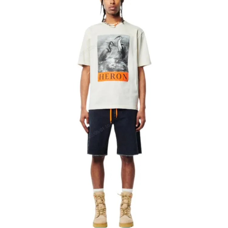 HERON PRESTON FW22 NF Heron BW T-shir 'White Black' HMAA032C99JER0030110 sold by KicksCrew product image thumbnail 3