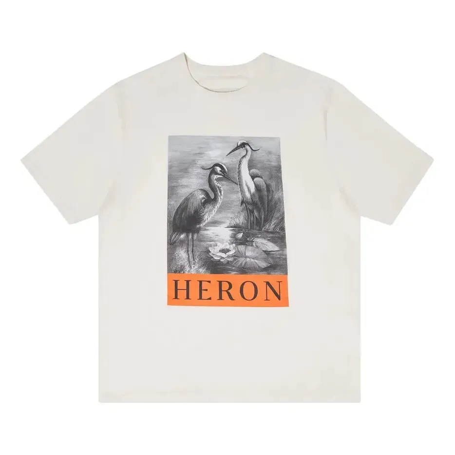 HERON PRESTON FW22 NF Heron BW T-shir 'White Black' HMAA032C99JER0030110 sold by KicksCrew