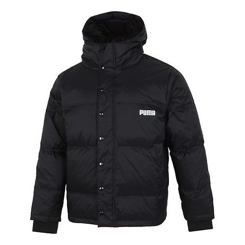 Puma Logo Puffer Jacket 'Black' 534934-01 sold by KicksCrew