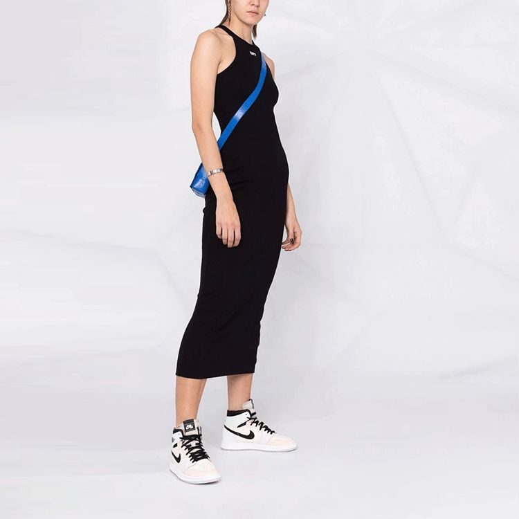 (WMNS) Off-White Off-Stamp Ribbed Dress 'Black' OWDB366C99JER0011001 sold by KicksCrew product image thumbnail 4