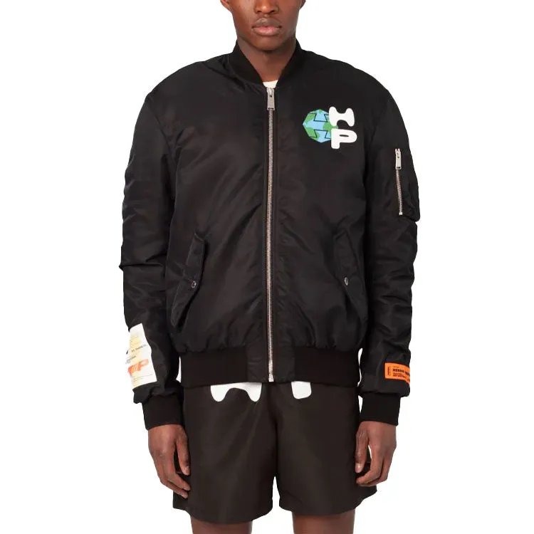 HERON PRESTON FW21 HP World Wide Print Bomber 'Black' HMEH005F21FAB0011001 sold by KicksCrew product image thumbnail 3