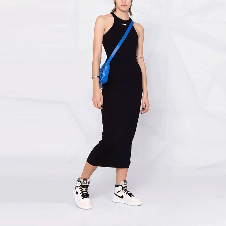 (WMNS) Off-White Off-Stamp Ribbed Dress 'Black' OWDB366C99JER0011001 sold by KicksCrew product image thumbnail 2