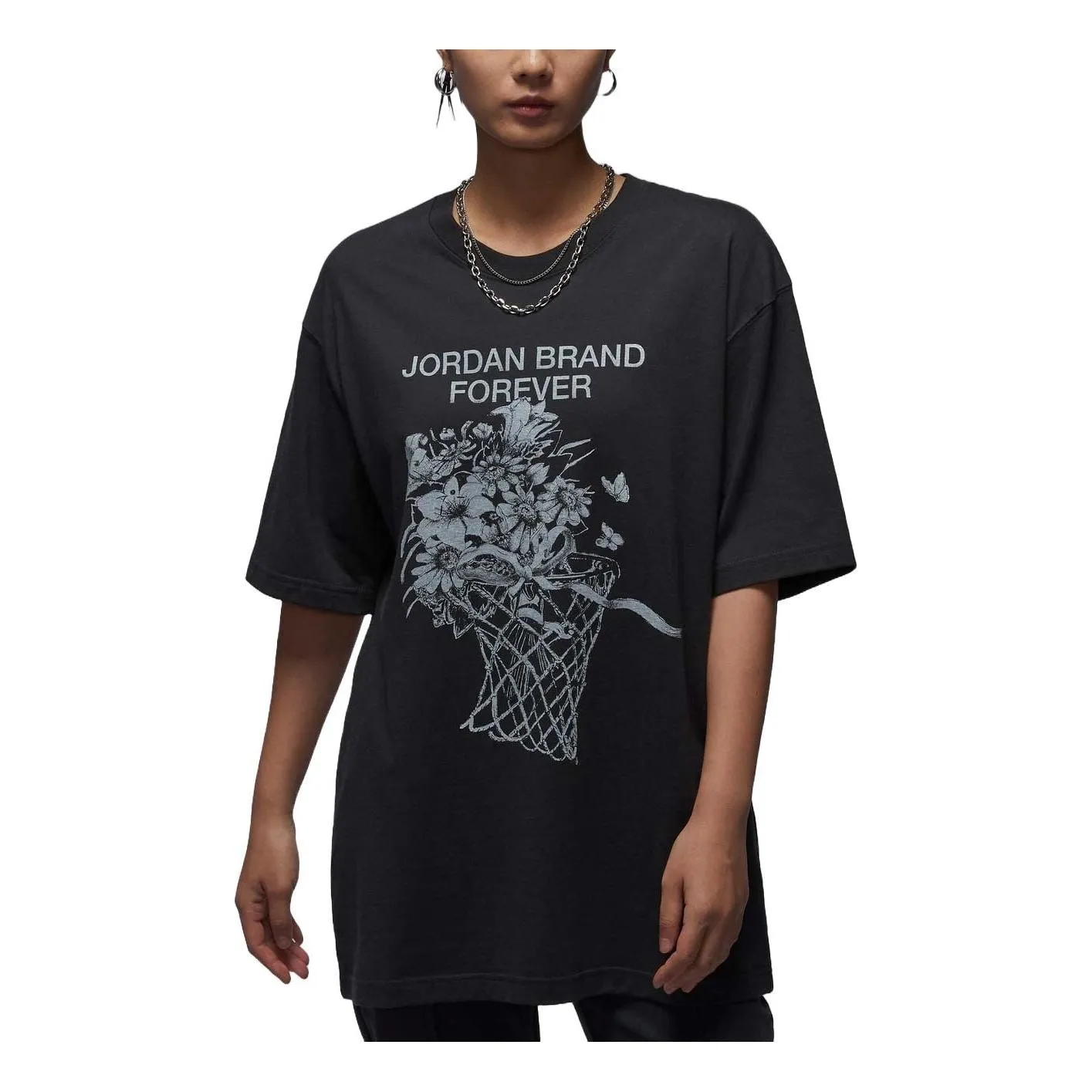 (WMNS) Air Jordan Oversized Graphic T-Shirt Asia Sizing 'Off Noir' FV7120-045 sold by KicksCrew