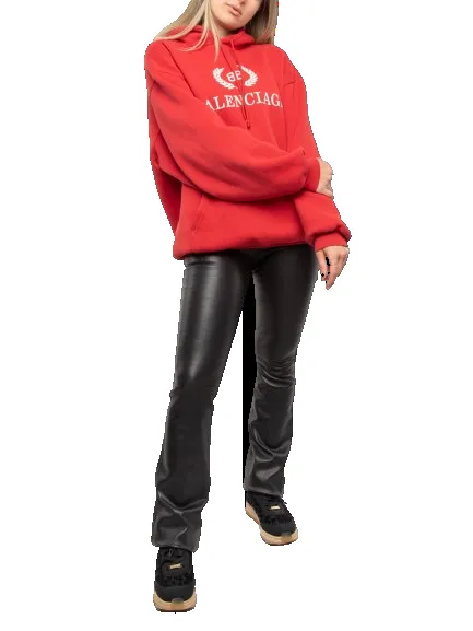 Balenciaga Cotton BB Logo Oversized Hoodie 'Red' 547765TCV316400 sold by KicksCrew product image thumbnail 2