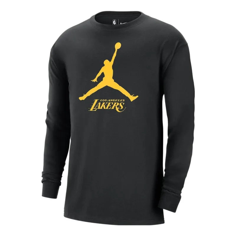 Air Jordan x NBA Los Angeles Lakers Essential Long-Sleeve T-Shirt 'Black' FN1268-010 sold by KicksCrew
