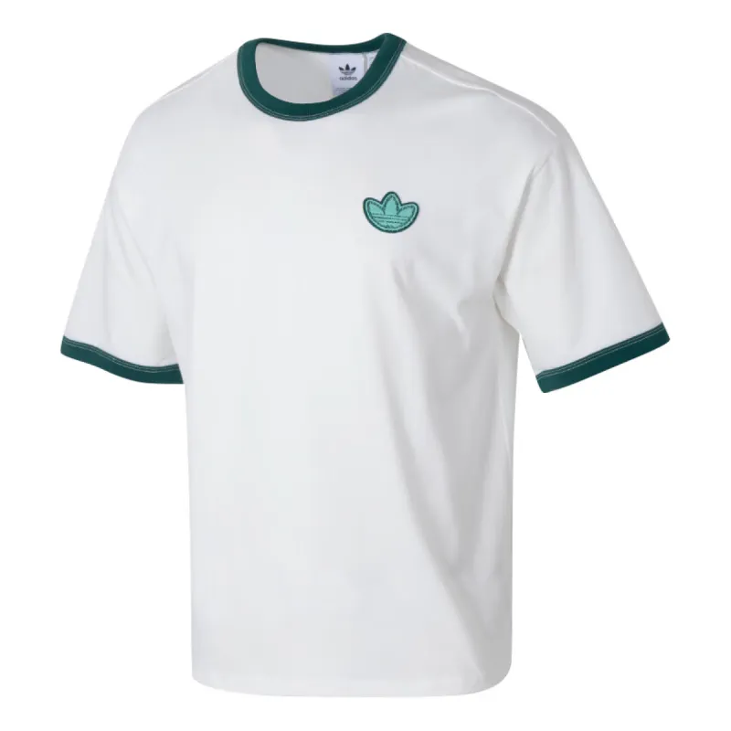 adidas Originals logo T-Shirt 'White Green' JI7485 sold by KicksCrew