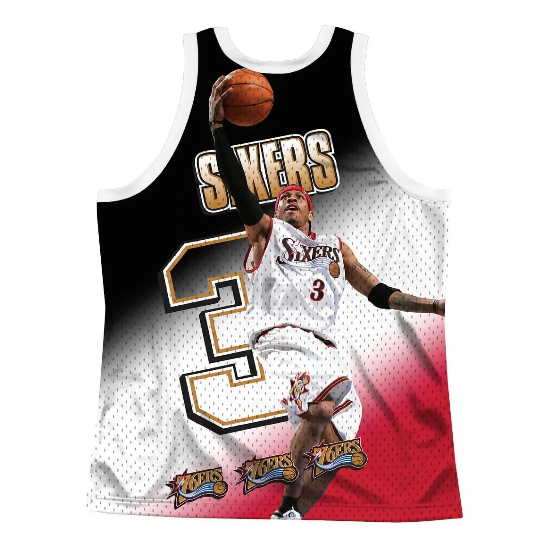 Mitchell & Ness x NBA Philadelphia 76ers Behind The Back Jersey 'Allen Iverson 3' MSTKMI19002-P76WHITAIV sold by KicksCrew product image thumbnail 2