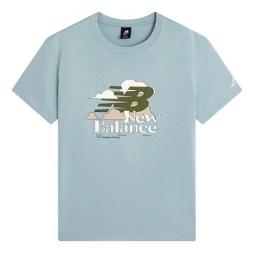 New Balance Logo Print Tee 'Sky Blue Green' AMT22365-HAS sold by KicksCrew