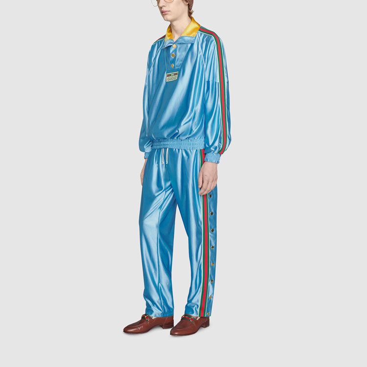 Gucci Shiny Jersey Sweatshirt With Web 'Light Blue' 653372-XJDE6-4670 sold by KicksCrew product image thumbnail 4