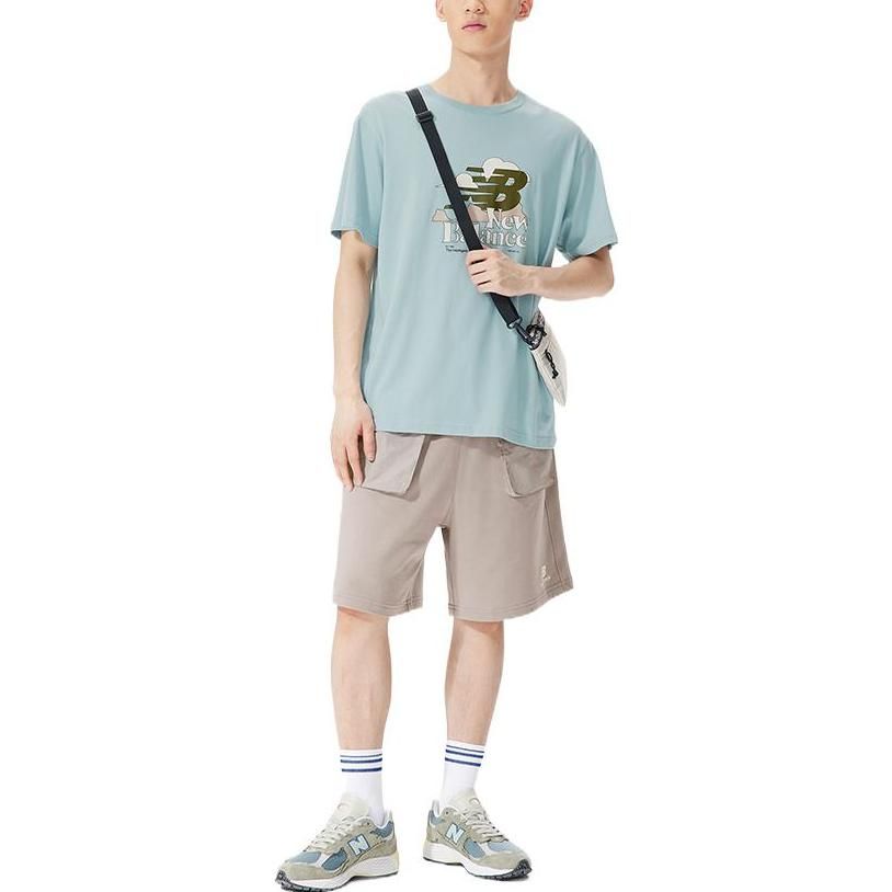 New Balance Logo Print Tee 'Sky Blue Green' AMT22365-HAS sold by KicksCrew product image thumbnail 3