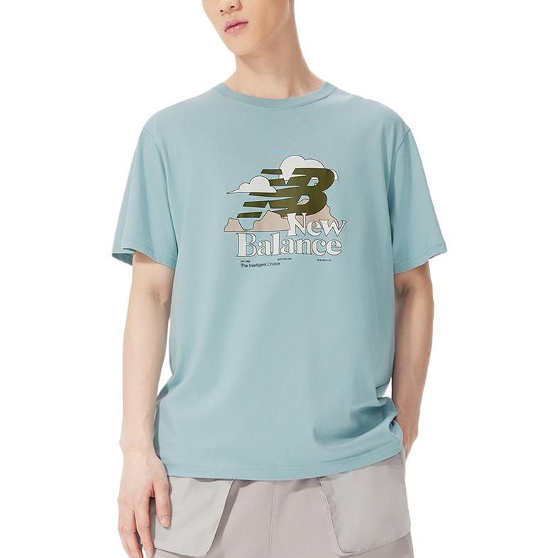 New Balance Logo Print Tee 'Sky Blue Green' AMT22365-HAS sold by KicksCrew product image thumbnail 4