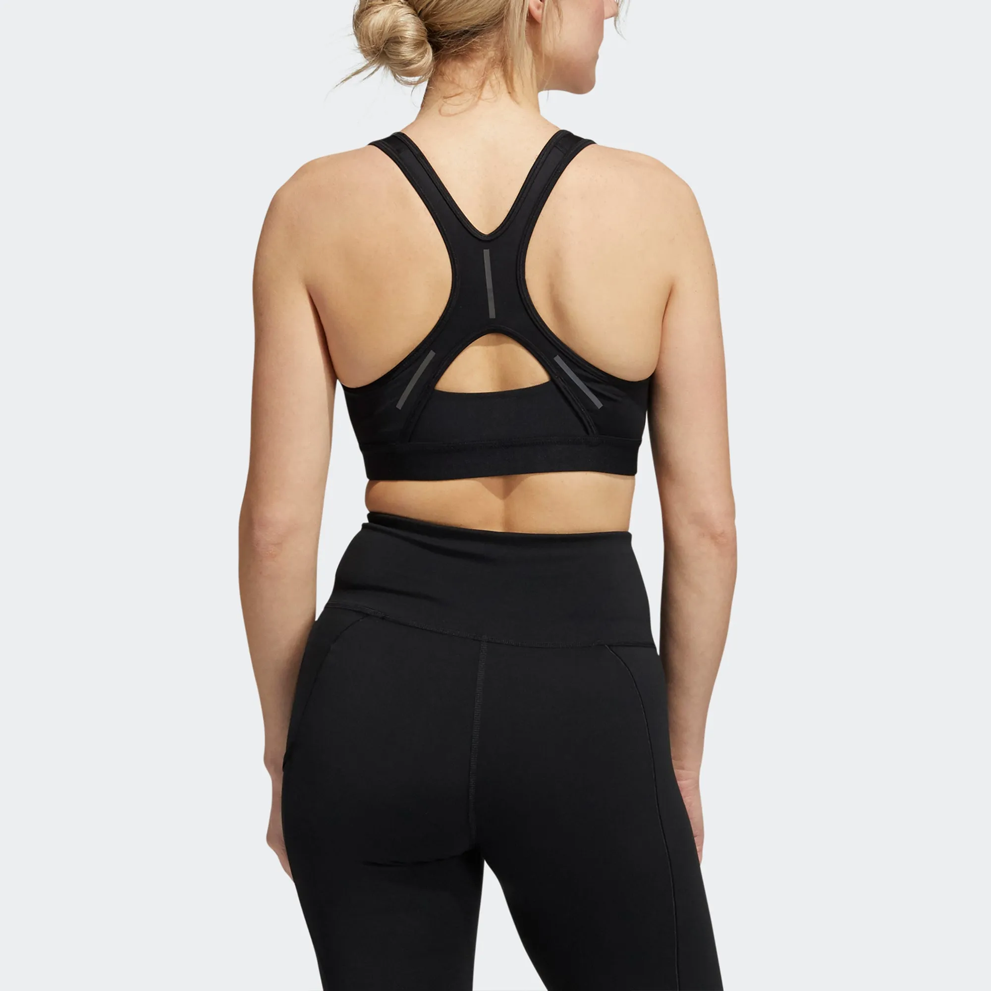 (WMNS) adidas Believe This Medium-Support Reflective Bra 'Black White' GR8250 sold by KicksCrew product image thumbnail 3