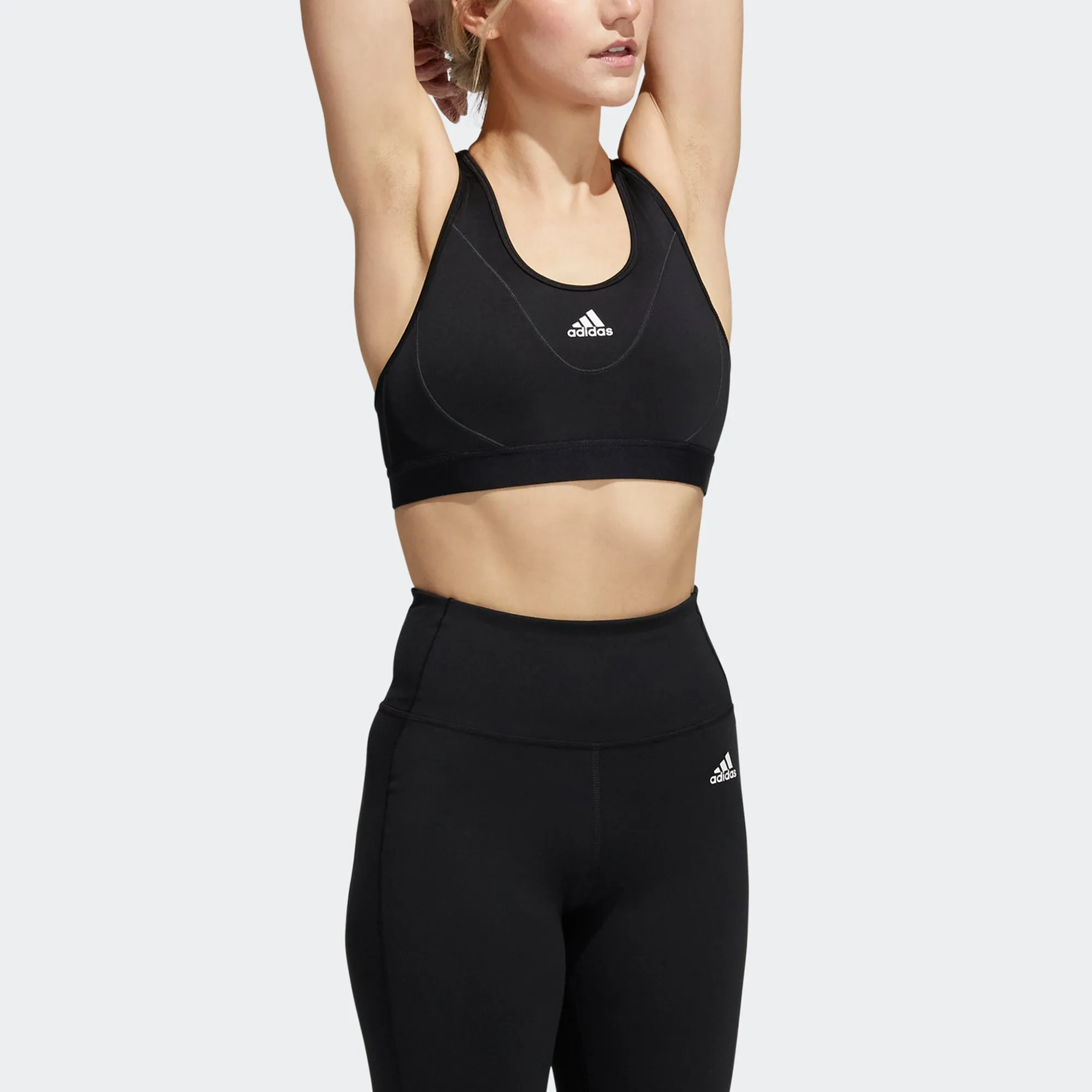 (WMNS) adidas Believe This Medium-Support Reflective Bra 'Black White' GR8250 sold by KicksCrew product image thumbnail 4