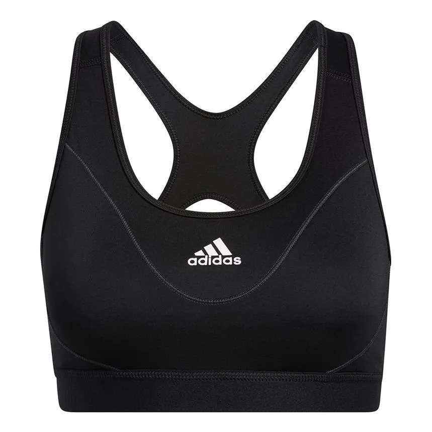 (WMNS) adidas Believe This Medium-Support Reflective Bra 'Black White' GR8250 sold by KicksCrew