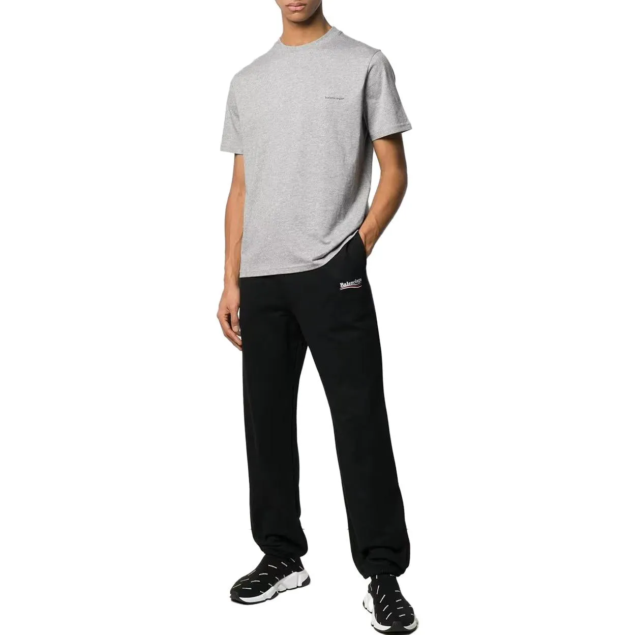 Balenciaga Small Logo Print Cotton T-Shirt 'Grey' 556151TYK281300 sold by KicksCrew product image thumbnail 2