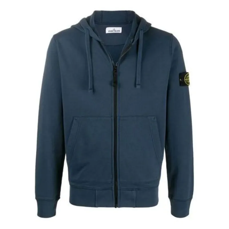 STONE ISLAND Garment Dyed Zip Hoody Jacket 'Dark Blue' 721564251-V0020 sold by KicksCrew
