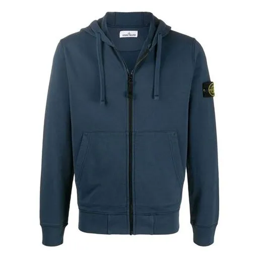 STONE ISLAND Garment Dyed Zip Hoody Jacket 'Dark Blue' 721564251-V0020 sold by KicksCrew