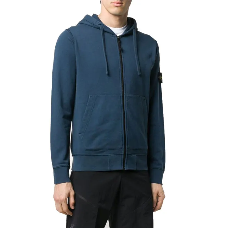 STONE ISLAND Garment Dyed Zip Hoody Jacket 'Dark Blue' 721564251-V0020 sold by KicksCrew product image thumbnail 2