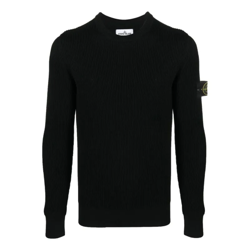 STONE ISLAND Knitted Sweater 'Black' 7915553C2-A0029 sold by KicksCrew