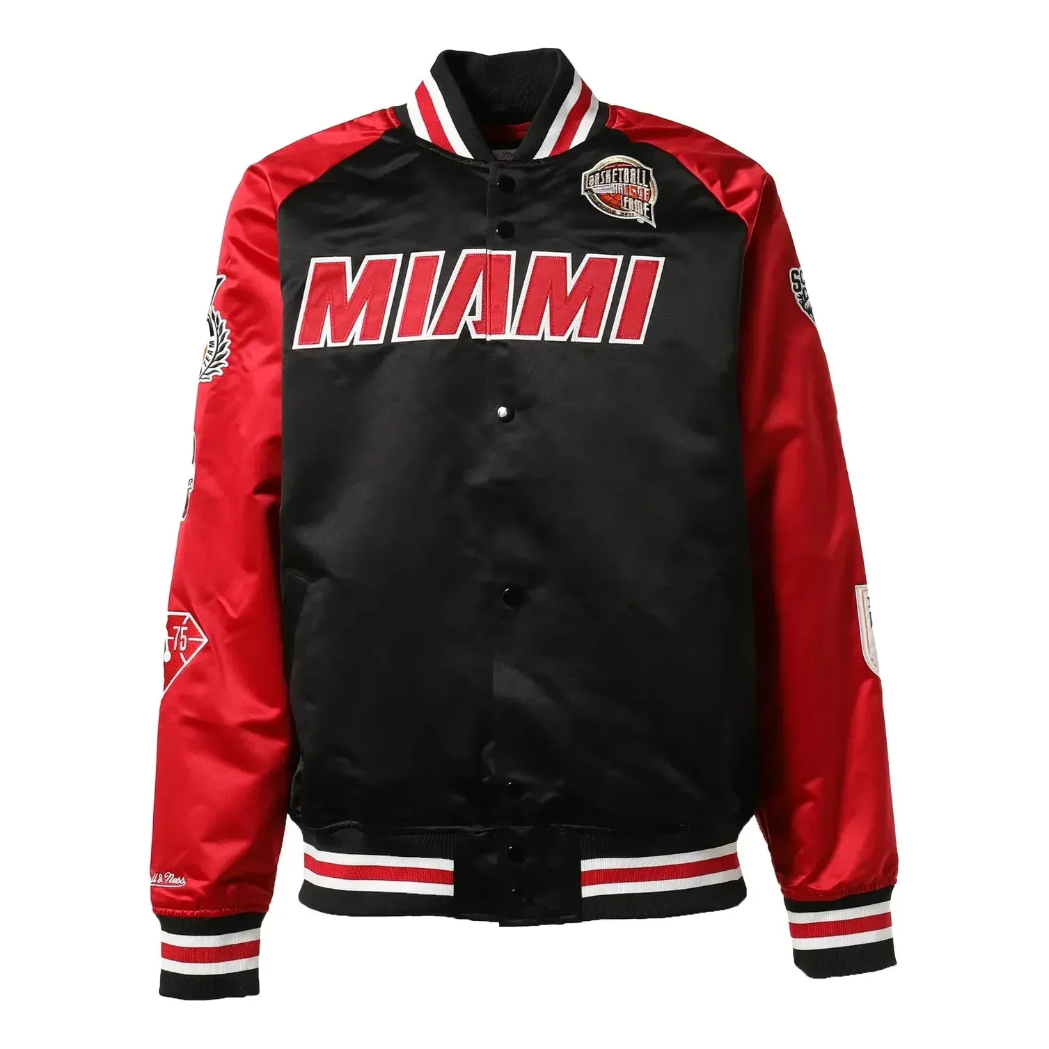 Mitchell & Ness x Nba Miami Heat Hof Satin Jacket 'Dwyane Wade 3' OJBF6860-MHEYYDWABKRD sold by KicksCrew