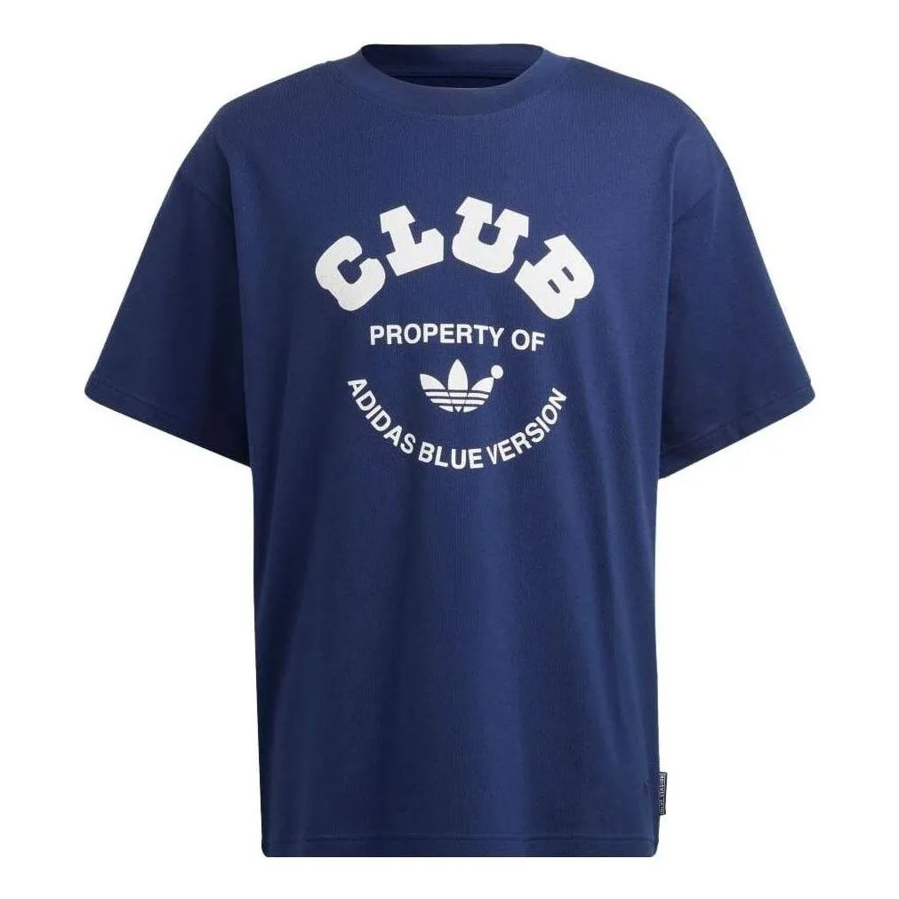 adidas Blue Version Club T-Shirt 'Blue White' IA2459 sold by KicksCrew