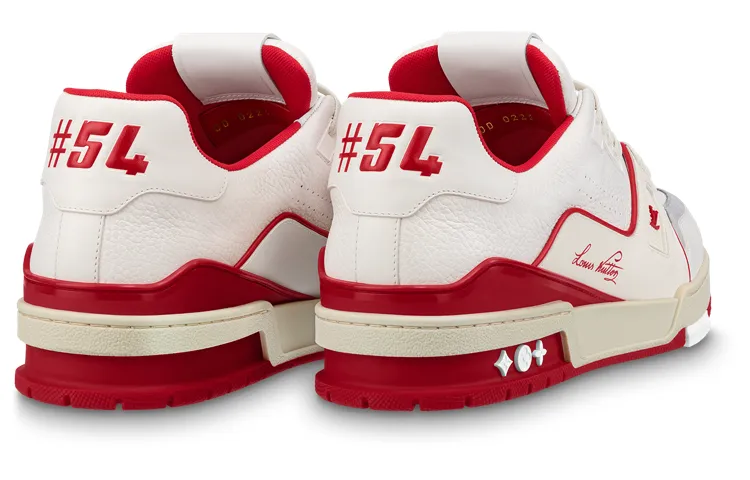 LOUIS VUITTON LV Trainer Sneakers 'White Red Grey' 1ABFBI sold by KicksCrew product image thumbnail 4