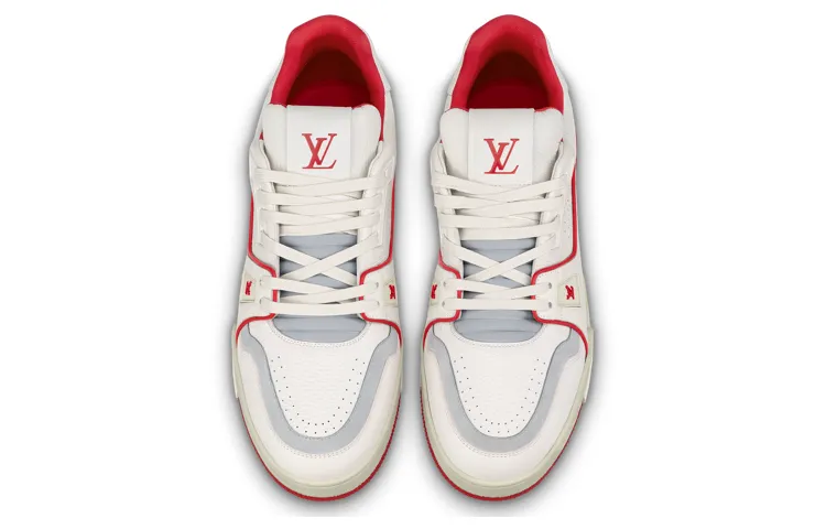 LOUIS VUITTON LV Trainer Sneakers 'White Red Grey' 1ABFBI sold by KicksCrew product image thumbnail 3