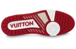 LOUIS VUITTON LV Trainer Sneakers 'White Red Grey' 1ABFBI sold by KicksCrew