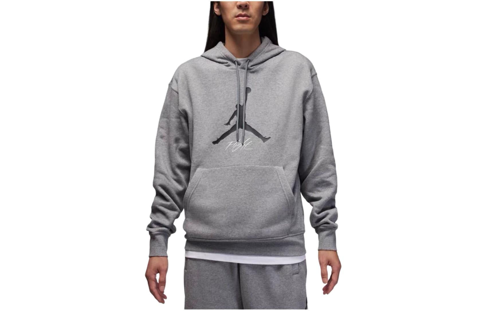 Air Jordan Essentials Fleece Hoodie 'Grey' FD7546-091 sold by KicksCrew product image thumbnail 2