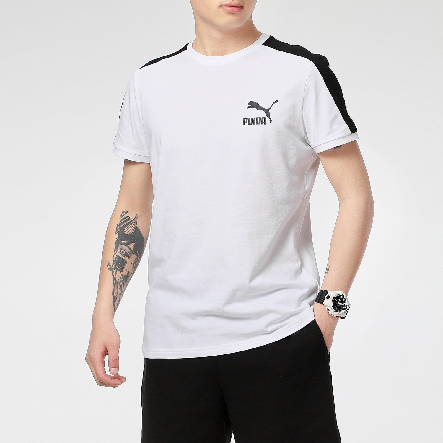 Puma Iconic T7 T-Shirt 'White Black' 532291-02 sold by KicksCrew product image thumbnail 5