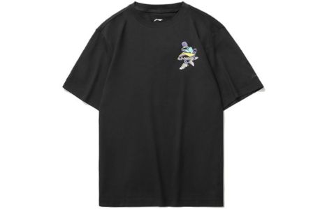 Li-Ning Graphic Loose Fit T-shirt 'Black' AHSR406-2 sold by KicksCrew