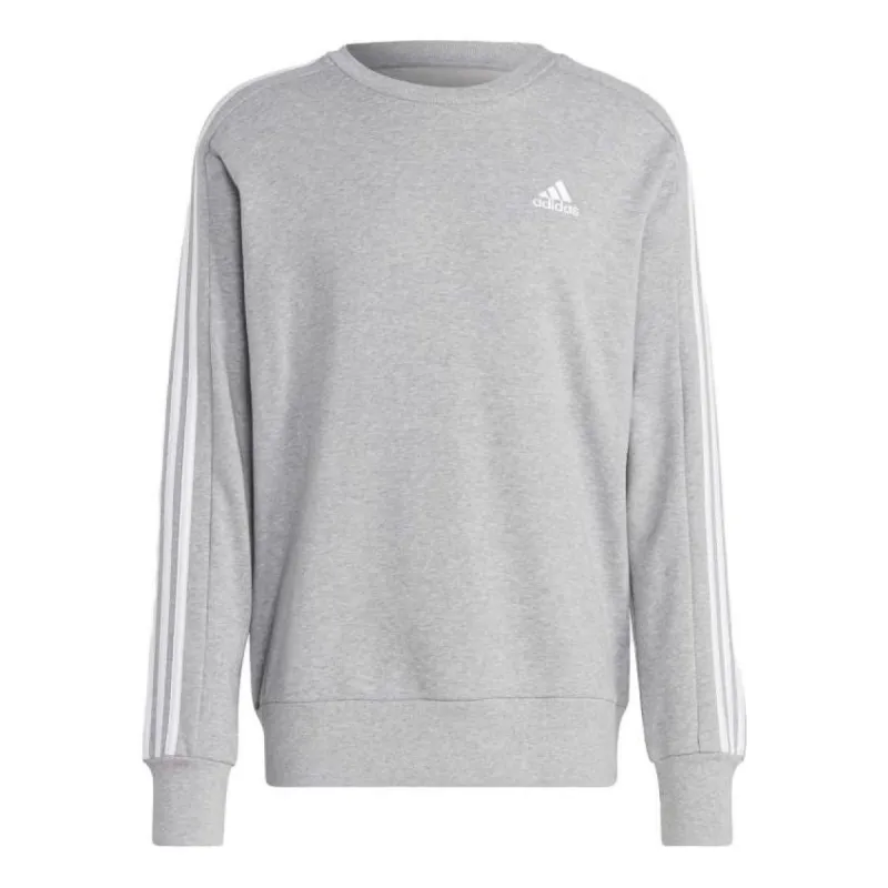 adidas Essentials French Terry 3-Stripes Sweatshirt 'Grey' IC9319 sold by KicksCrew