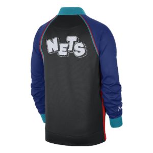 Nike x Kaws x NBA Brooklyn Nets City Edition Jacket 'Black Blue Green' FB3498-010 sold by KicksCrew