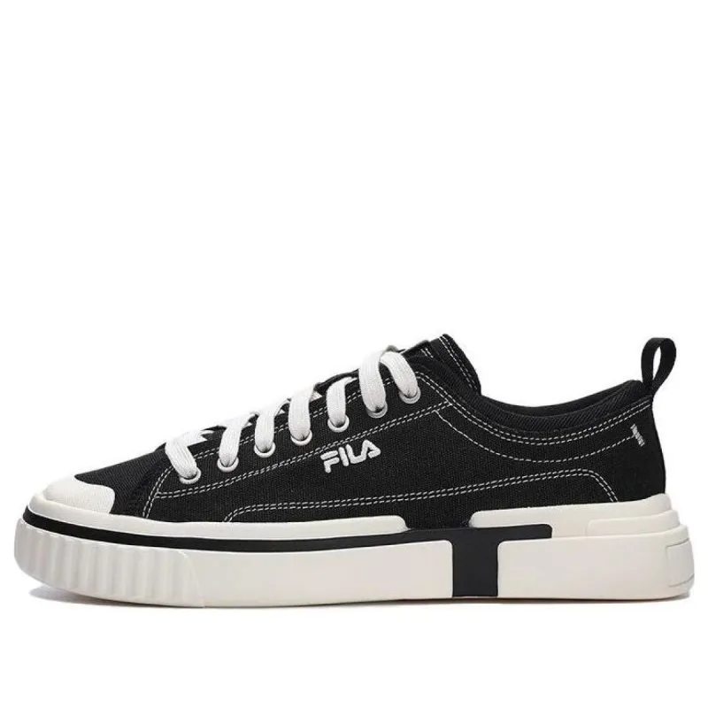 (WMNS) FILA Canvas Low Skate Shoes 'Black White' F12M322305FBK sold by KicksCrew