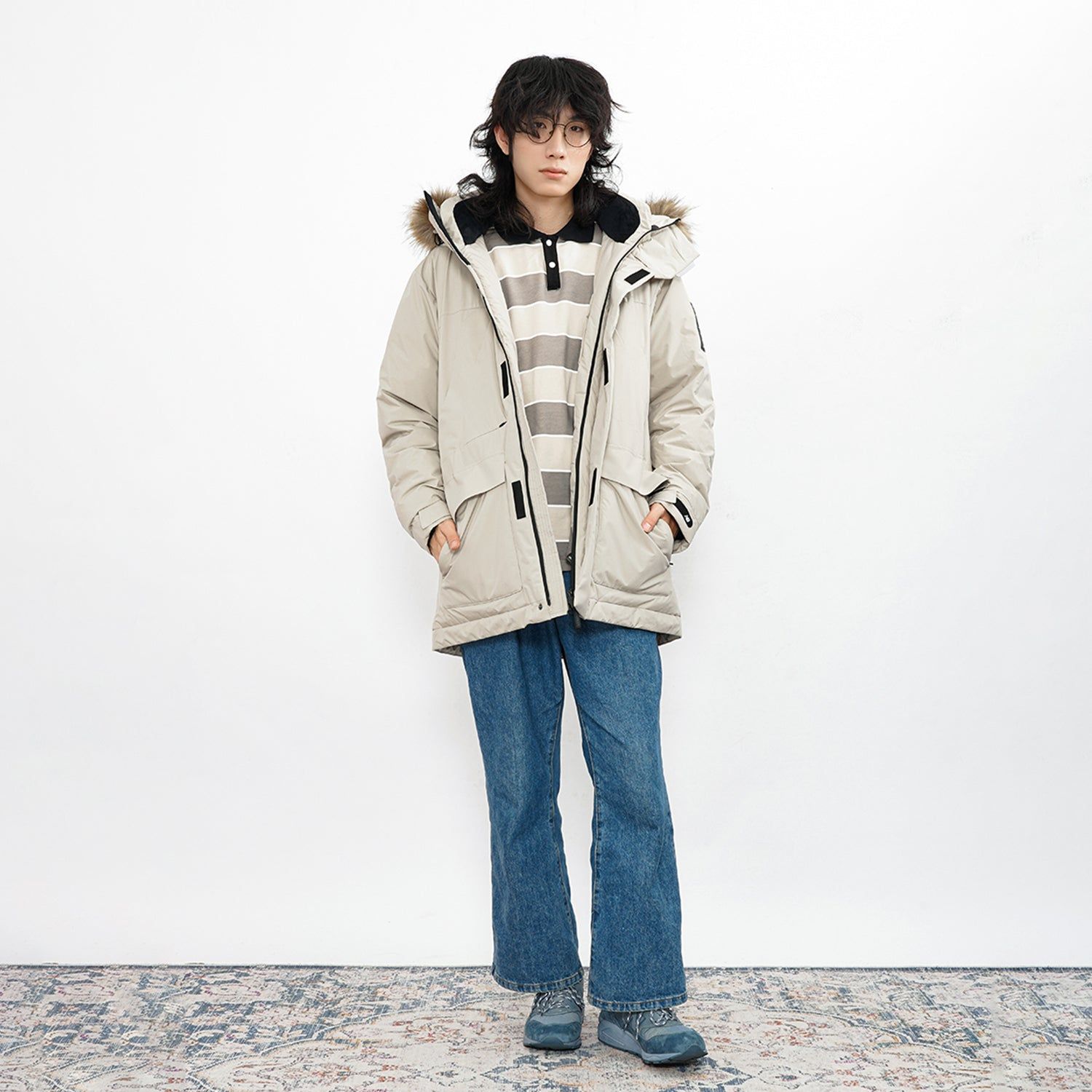 New Balance Warm Hooded Down Jacket 'White' 5PB42201-DB sold by KicksCrew product image thumbnail 3