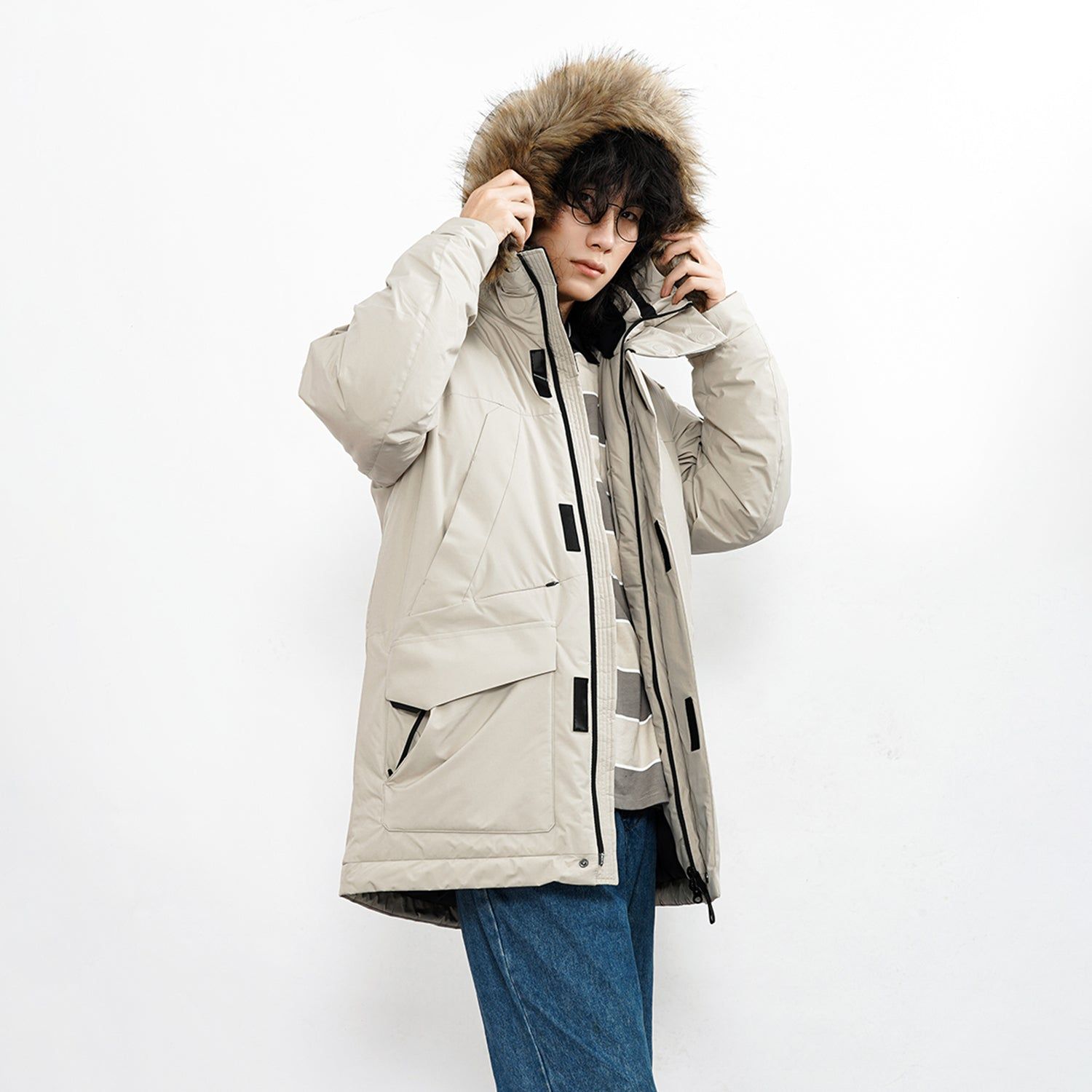 New Balance Warm Hooded Down Jacket 'White' 5PB42201-DB sold by KicksCrew product image thumbnail 5