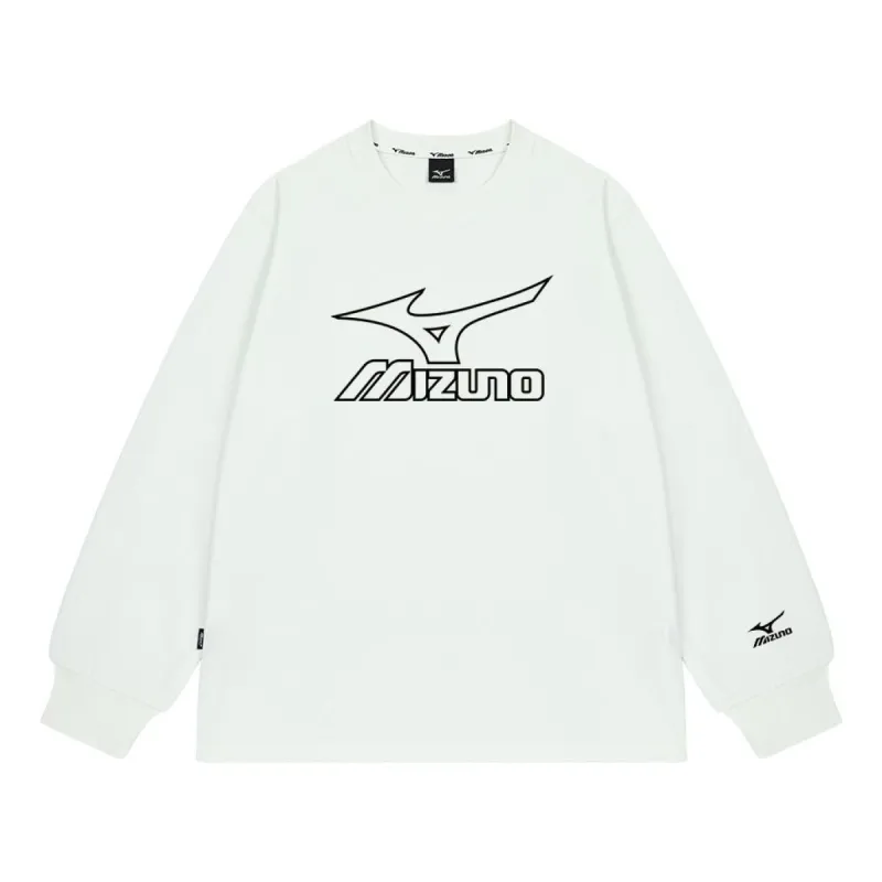 Mizuno Logo Graphic Long Sleeve T-shirt 'White' A2CA2A08 sold by KicksCrew