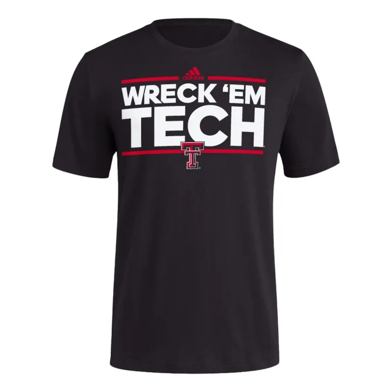 adidas Texas Tech T-shirt Asia Sizing 'Black' JN4610 sold by KicksCrew