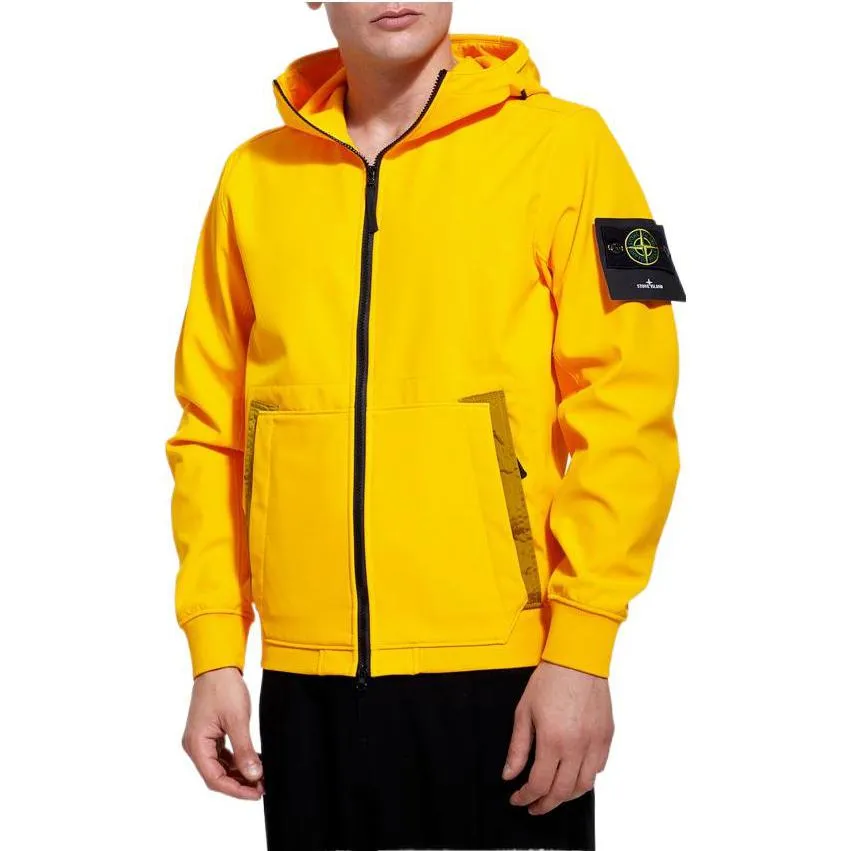 STONE ISLAND Logo Patch Hooded Zip-Up Jacket 'Yellow' 7715Q0122-V0030 sold by KicksCrew product image thumbnail 3