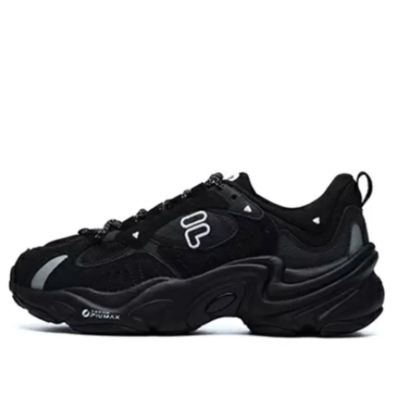 (WMNS) FILA FUSION Chunky Sneakers 'Black Silver' T12W141105FBK sold by KicksCrew