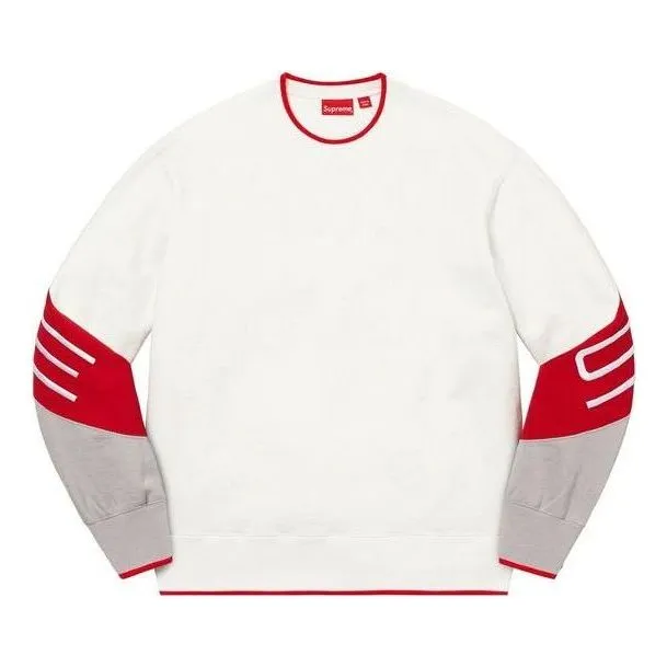 Supreme Stretch Crewneck 'White Red Grey' SUP-SS22-708 sold by KicksCrew
