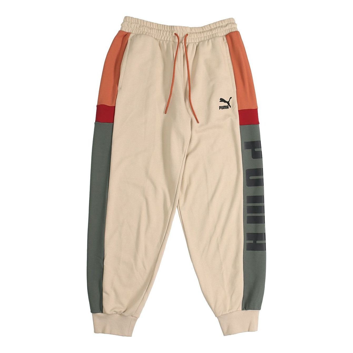 Puma Retro Block Sweatpant 'Beige Grey Red Black' 530714-12 sold by KicksCrew
