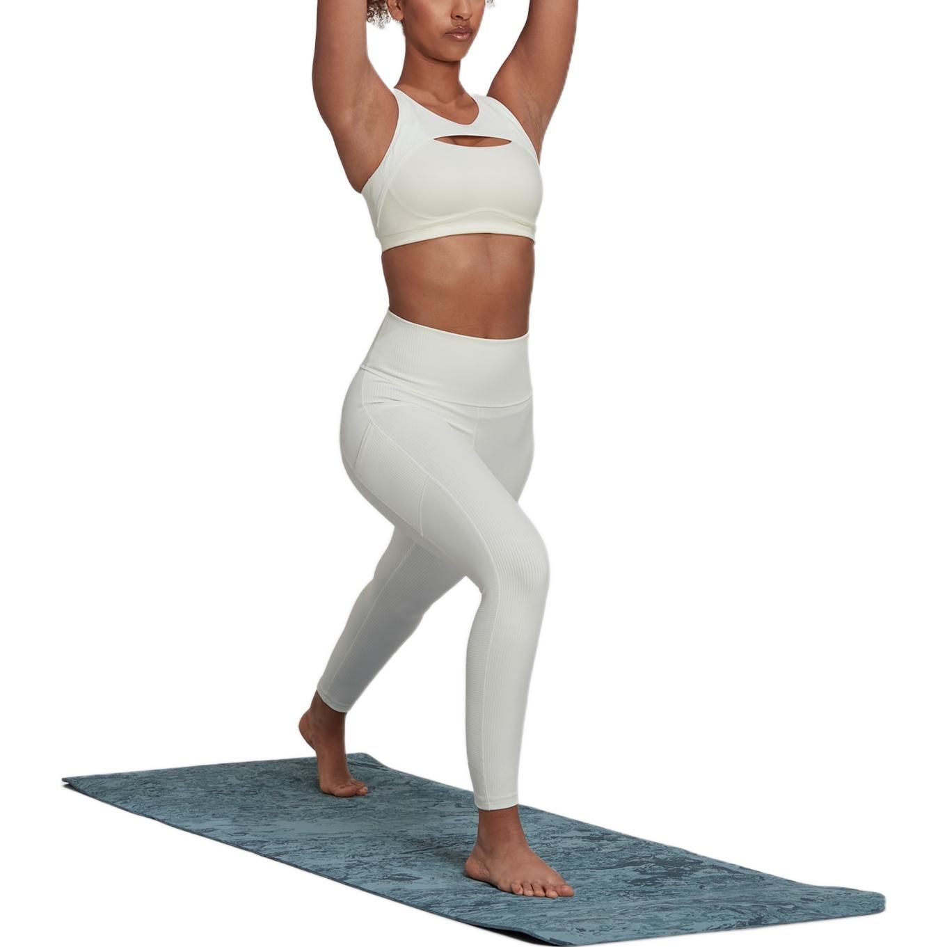 (WMNS) adidas CoreFlow Studio Medium-Support Yoga Wind Bra 'White' HM6369 sold by KicksCrew product image thumbnail 4
