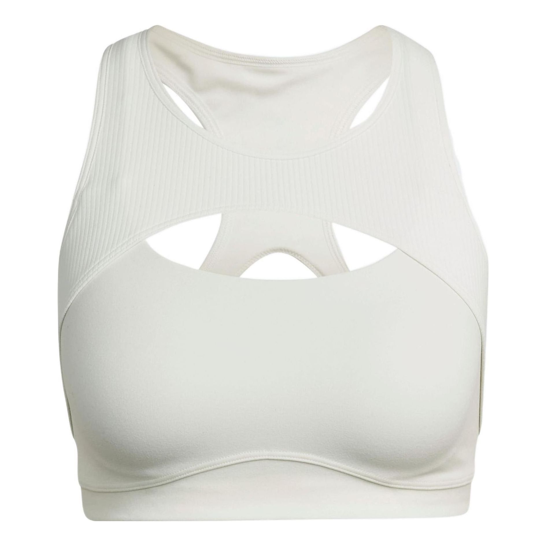 (WMNS) adidas CoreFlow Studio Medium-Support Yoga Wind Bra 'White' HM6369 sold by KicksCrew