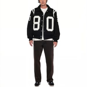 Stussy 80 Wool Varsity Jacket 'Black' 115713 sold by KicksCrew