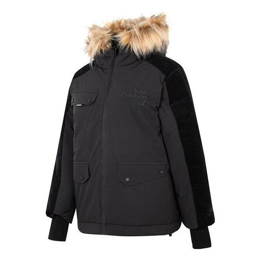 (WMNS) New Balance Winter Windproof Coat 'Black Brown' AWJ24306-BK sold by KicksCrew